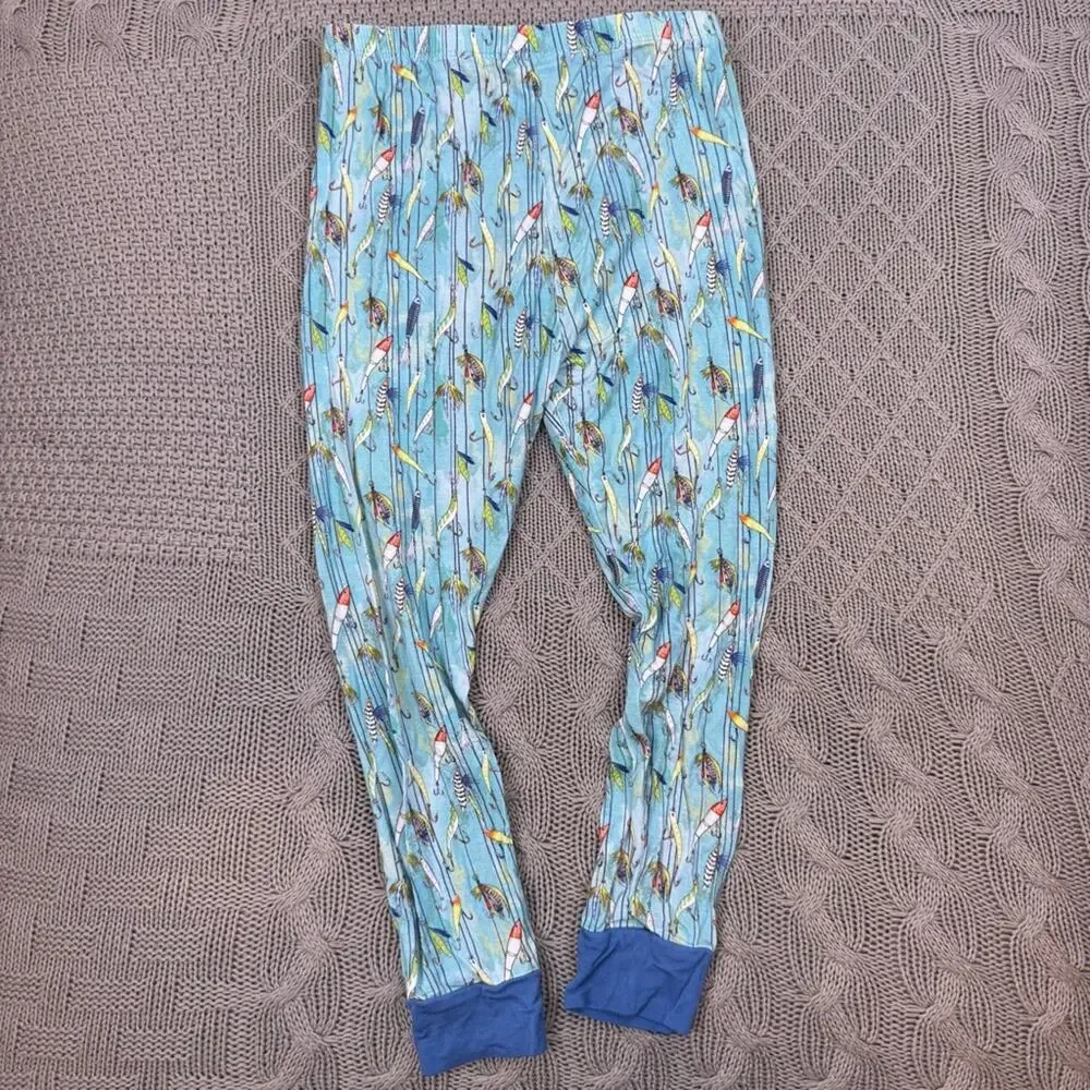 George Hats Kids Blue Fly Fishing Print Pajama Set ~ 5T